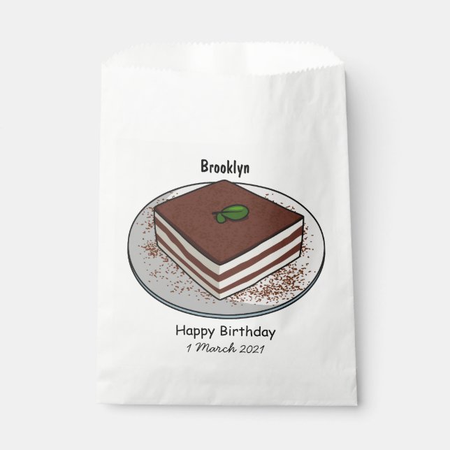 Sachets En Papier Illustration de gâteau de Tiramisu (Devant)