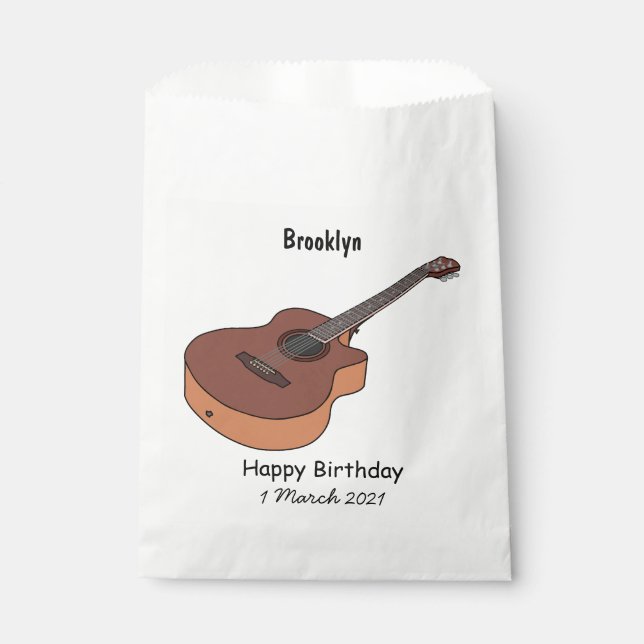 Sachets En Papier Illustration de guitare acoustique (Devant)