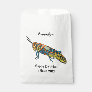 Sachets En Papier Illustration de la caricature de la sauterelle en 