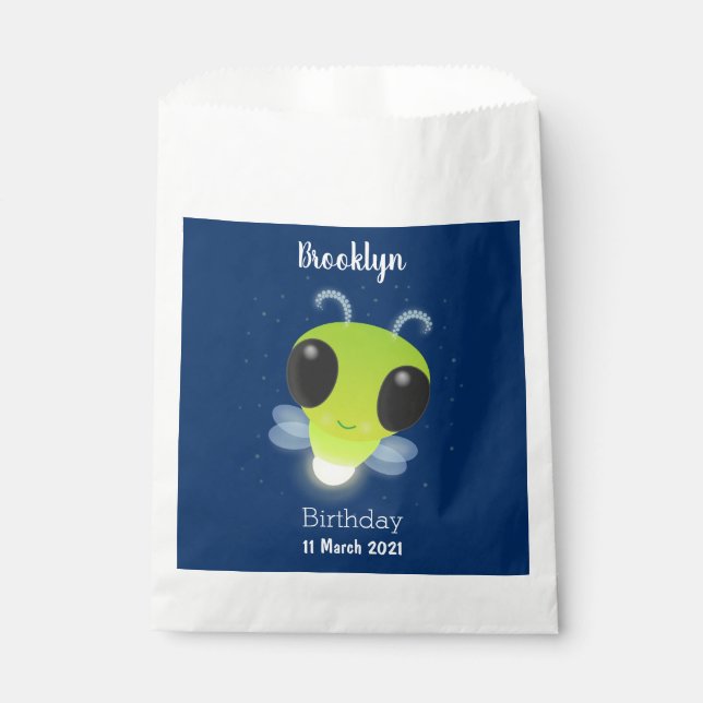 Sachets En Papier Illustration de la luciole vert mou (Devant)