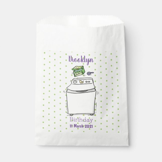 Sachets En Papier Illustration de lave-linge mignonne (Devant)