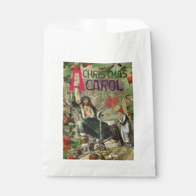 Sachets En Papier Illustration de l'esprit de Noël présent Scrooge (Devant)
