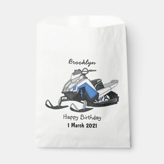 Sachets En Papier Illustration de motoneige (Devant)