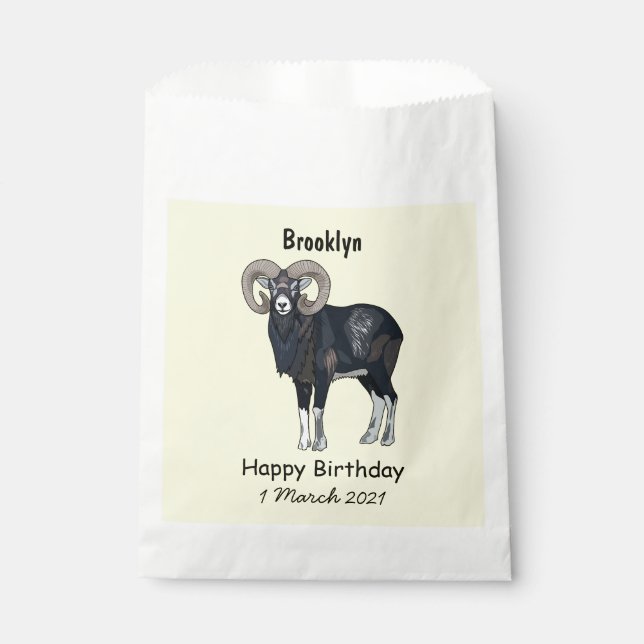 Sachets En Papier Illustration de mouflon, mouton (Devant)