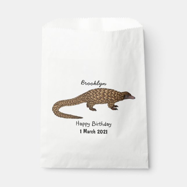 Sachets En Papier Illustration de pangolin à queue longue (Devant)