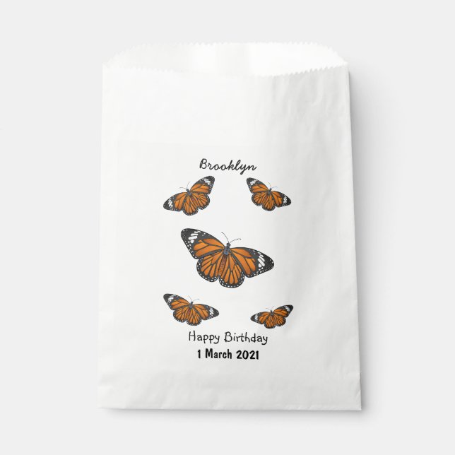 Sachets En Papier Illustration de papillon monarque (Devant)