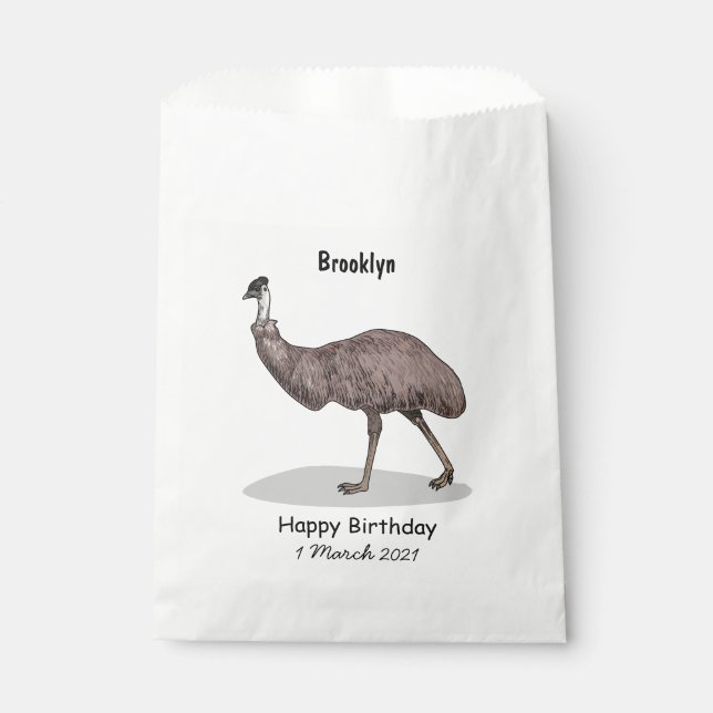 Sachets En Papier Illustration d'Emu bird (Devant)