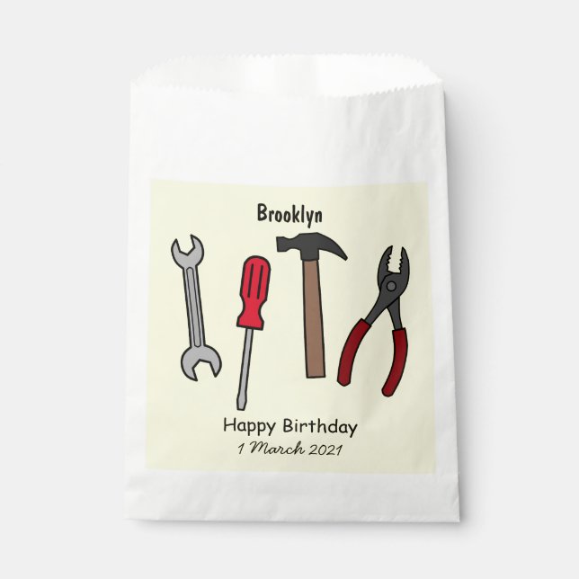 Sachets En Papier Illustration des outils de menuiserie (Devant)