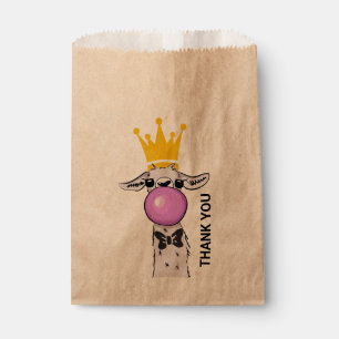 Sachets En Papier Illustration drôle de lama soufflant une bulle ros