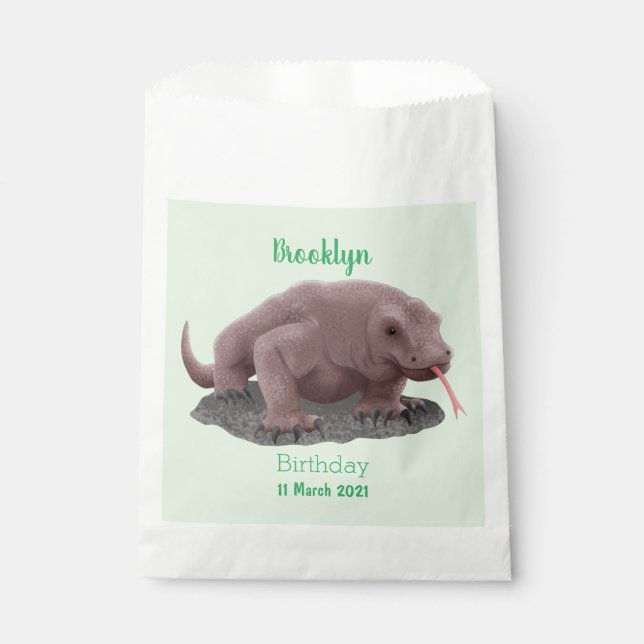 Sachets En Papier Illustration du dragon de Komodo (Devant)