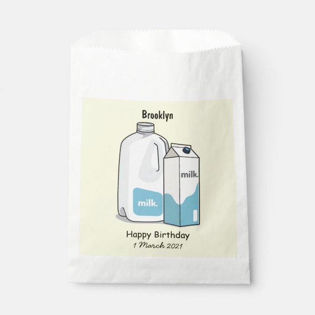 Sachets En Papier Illustration du lait (Devant)