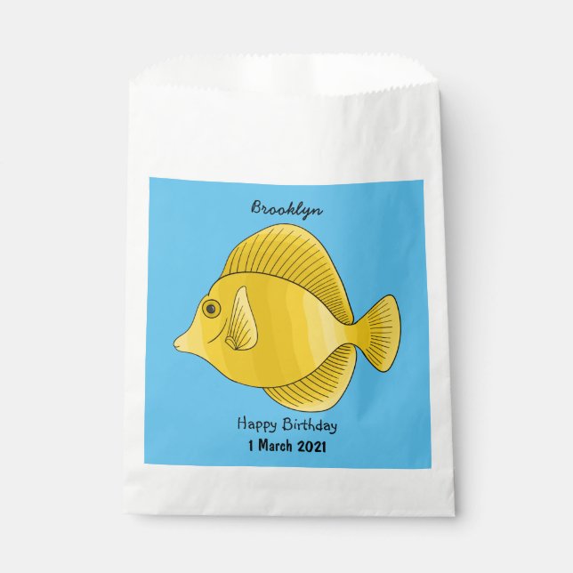 Sachets En Papier Illustration du poisson-tang jaune (Devant)
