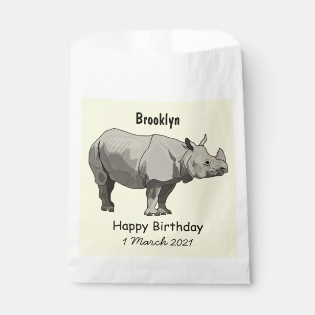 Sachets En Papier Illustration du rhinocéros de Javan (Devant)