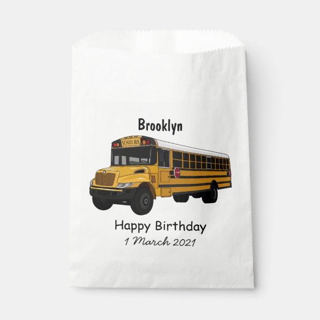 Sachets En Papier Illustration d'un autobus scolaire (Devant)