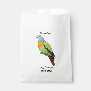 Sachets En Papier Illustration d'un pigeon à cou rose