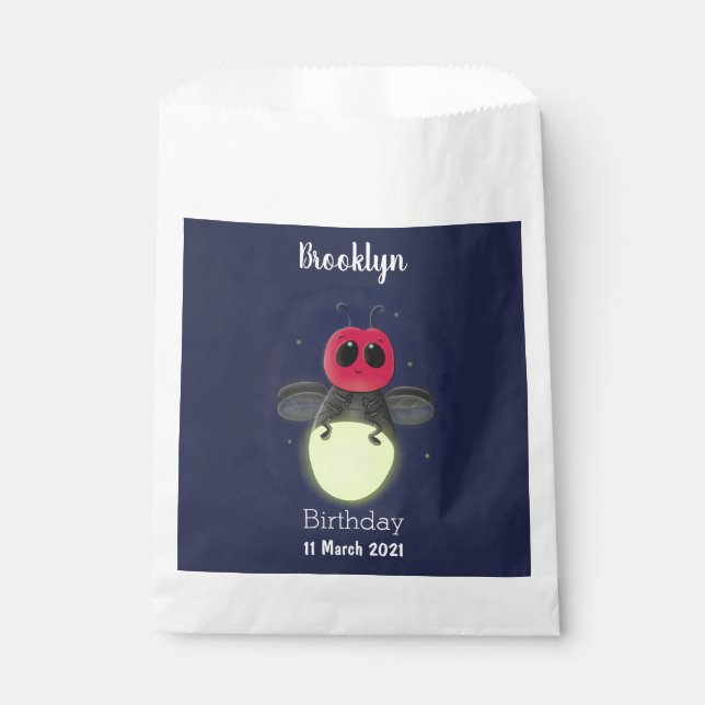 Sachets En Papier Illustration d'une luciole à éclair mignon (Devant)