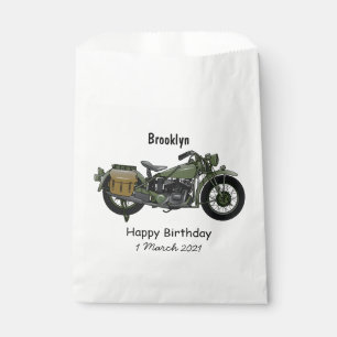 Sachets En Papier Illustration d'une moto de croiseur militaire