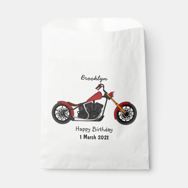 Sachets En Papier Illustration motocyclette de style hélicoïdal (Devant)
