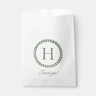 Sachets En Papier Impression botanique verte et blanche en bloc