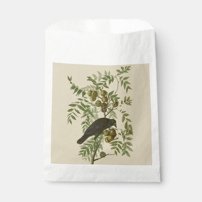 Sachets En Papier Impression d'oiseau Grackle violet d'Audubon Botan (Devant)
