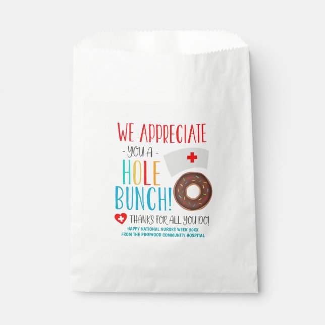 Sachets En Papier Infirmière Appréciation Donut Treat Bags (Devant)