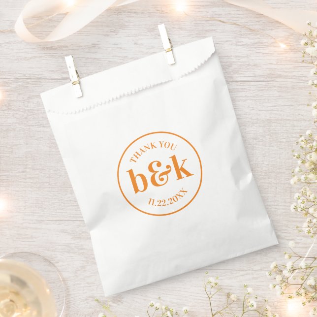 Sachets En Papier Initiales minimes de monogramme modernes Fa Mariag (Coupé)