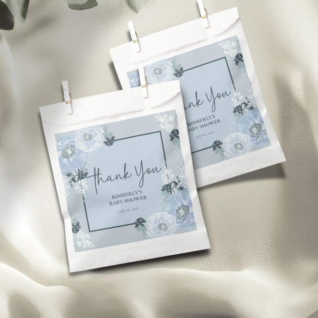 Sachets En Papier It’s A Boy Blue Floral Baby Shower  (Créateur téléchargé)