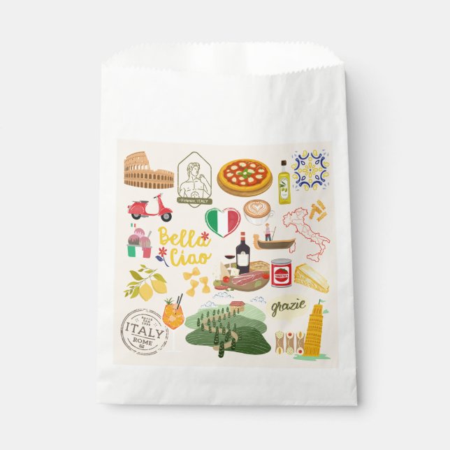 Sachets En Papier Italie Symboles Amateurs de voyage (Devant)
