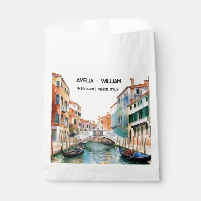 Sachets En Papier Italy Watercolor Romantic Destination Wedding (Devant)