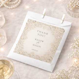 Sachets En Papier Ivory Baroque Elegant Classic Wedding