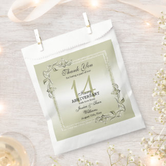 Sachets En Papier Ivory Gem & Parties scintillant 14e anniversaire d
