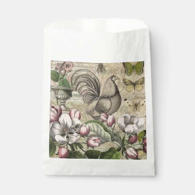Sachets En Papier Jardin de Coq Vintage Art Collage : Campagne Franç (Devant)