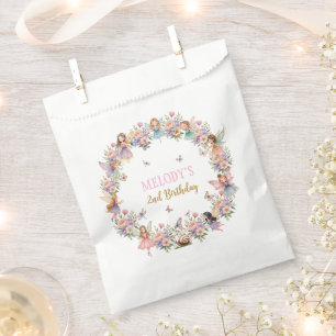 Sachets En Papier Jardin de fées de fleurs fantaisiste 2e anniversai