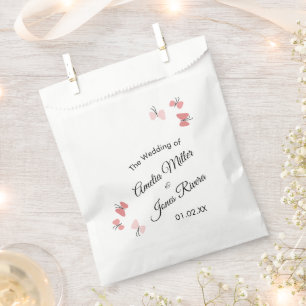 Sachets En Papier Jardin de papillons roses Romantique Mariage simpl