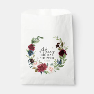 Sachets En Papier Jardin Floral Bleu Bourgogne Mariage