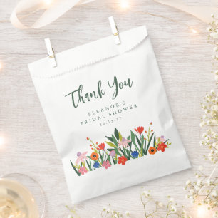 Sachets En Papier Jardin Floral Coloré Personnalisé Nom Mariage 