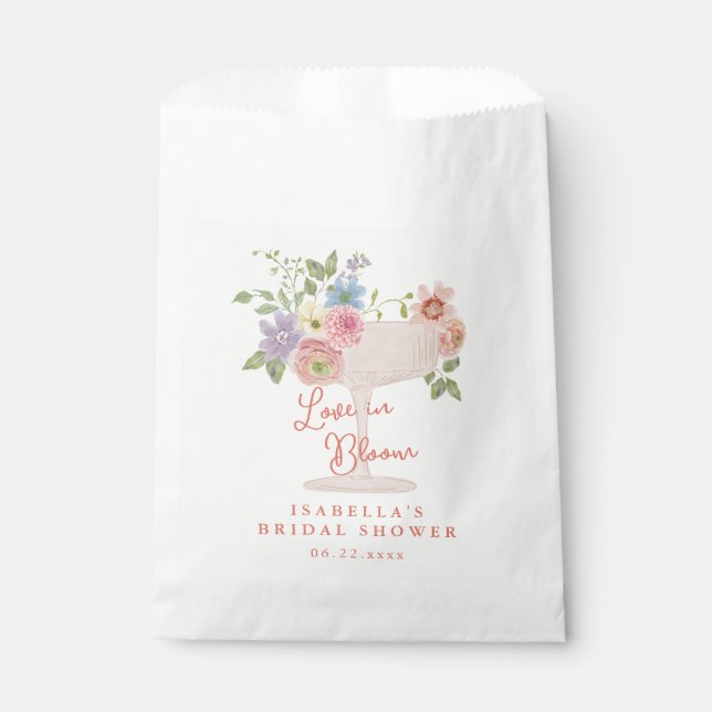Sachets En Papier Jardin Floral Love in Bloom pour Mariage (Devant)