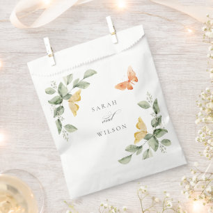 Sachets En Papier Jardin Jaune mignon Papillons Mariage