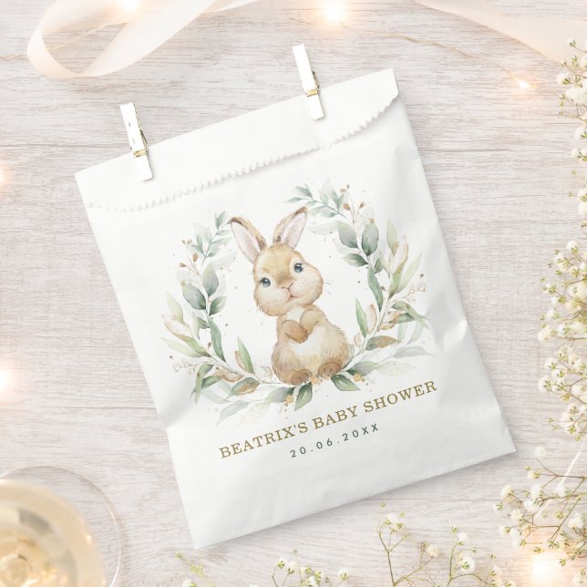 Sachets En Papier Jardin verdoyant Lapin Lapin Baby shower (Coupé)