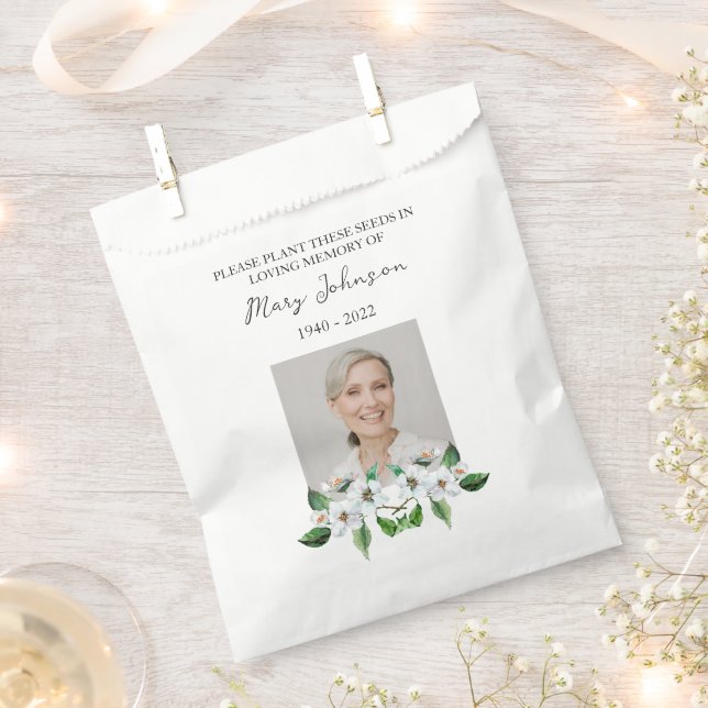 Sachets En Papier Jasmine Seed Packet Memorial Funeral Favor Bag (Coupé)