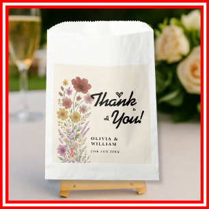Sachets En Papier Jaune Beurre Fleur Sauvage Mariage Remerciements