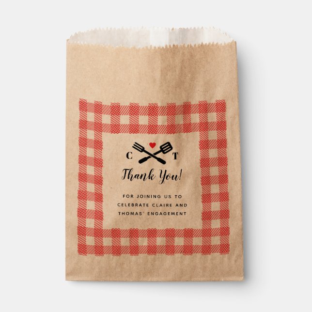 Sachets En Papier Je fais BBQ Red Picnic Favoriser (Devant)