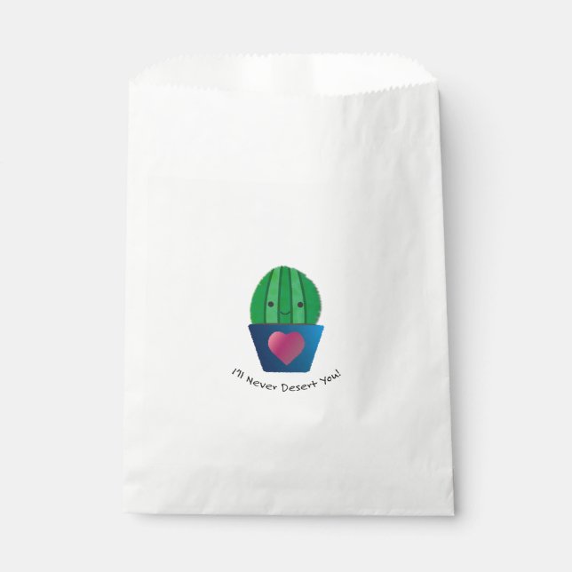 Sachets En Papier Je ne te désert jamais Cactus (Devant)