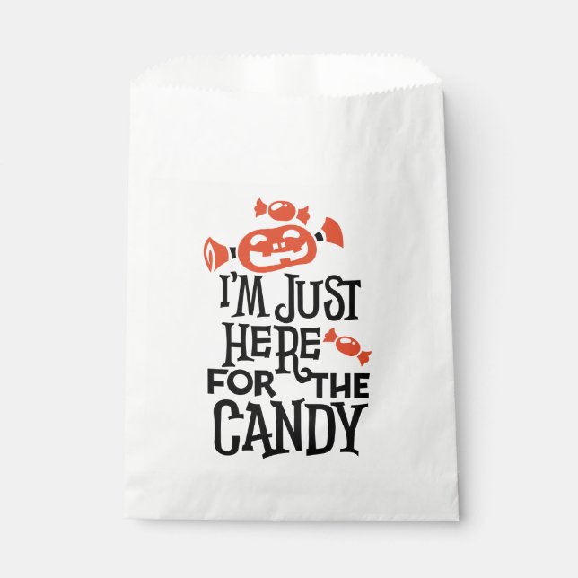 Sachets En Papier Je suis juste ici pour l'Halloween de bonbons (Devant)