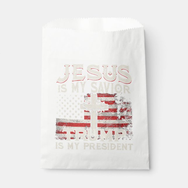 Sachets En Papier Jésus Est Mon Sauveur Trump Est Mon Président Amér (Devant)