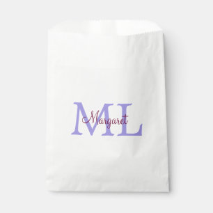 Sachets En Papier jeté simple minimal ajouter nom monogramme rose ro