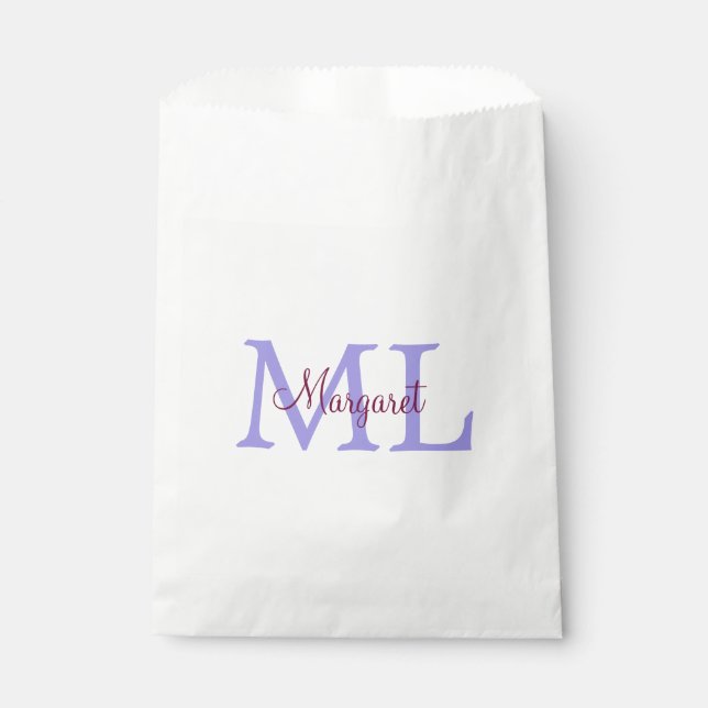 Sachets En Papier jeté simple minimal ajouter nom monogramme rose ro (Devant)