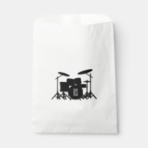 Sachets En Papier Jeu de tambour Monogramme Argent
