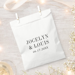Sachets En Papier Jocelyn Mariage moderne noir et blanc