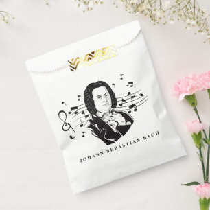 Sachets En Papier Johann Sebastian Bach Portrait et buste avec notes